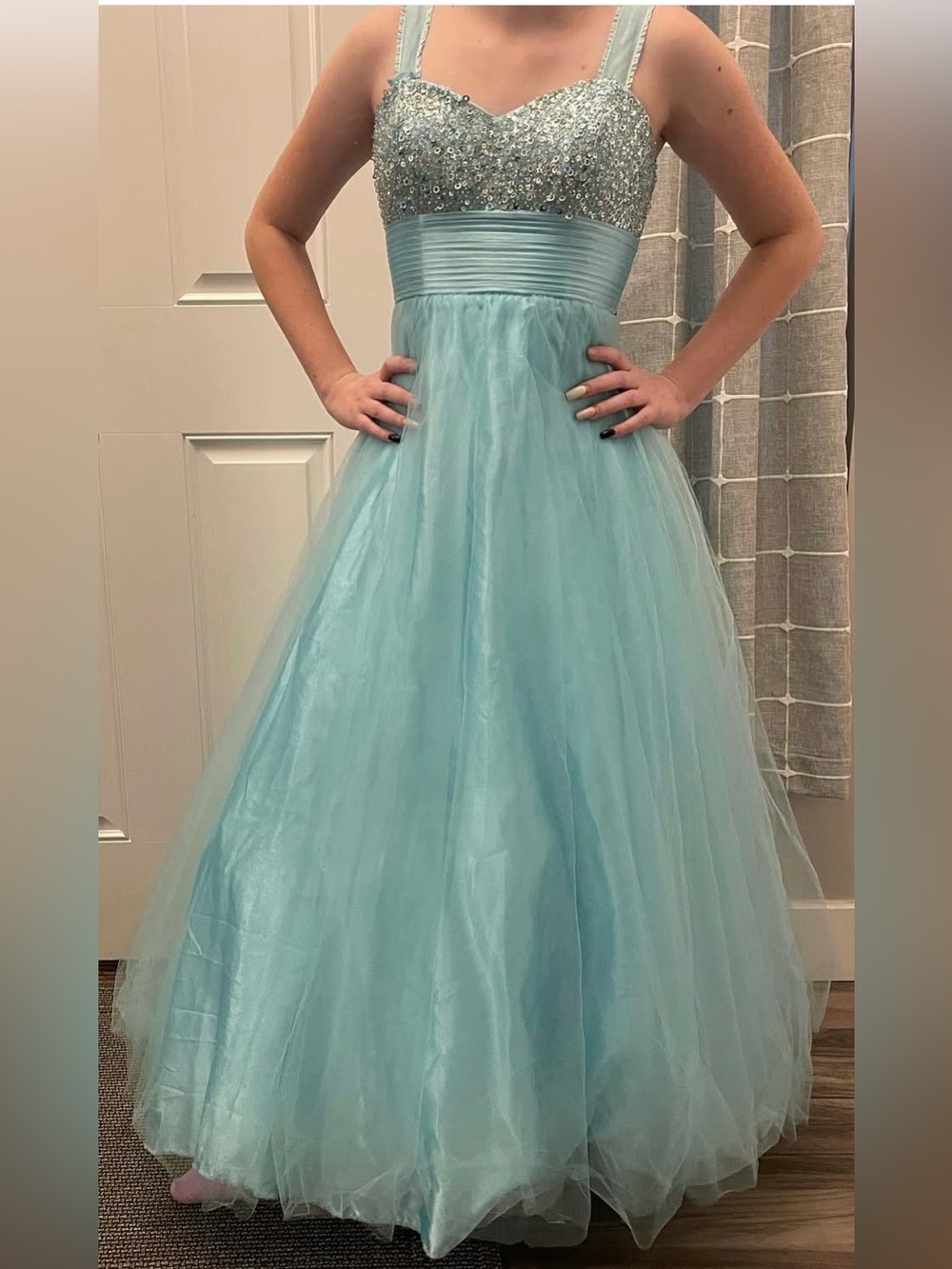 Tulle Party Dress in Light Aqua